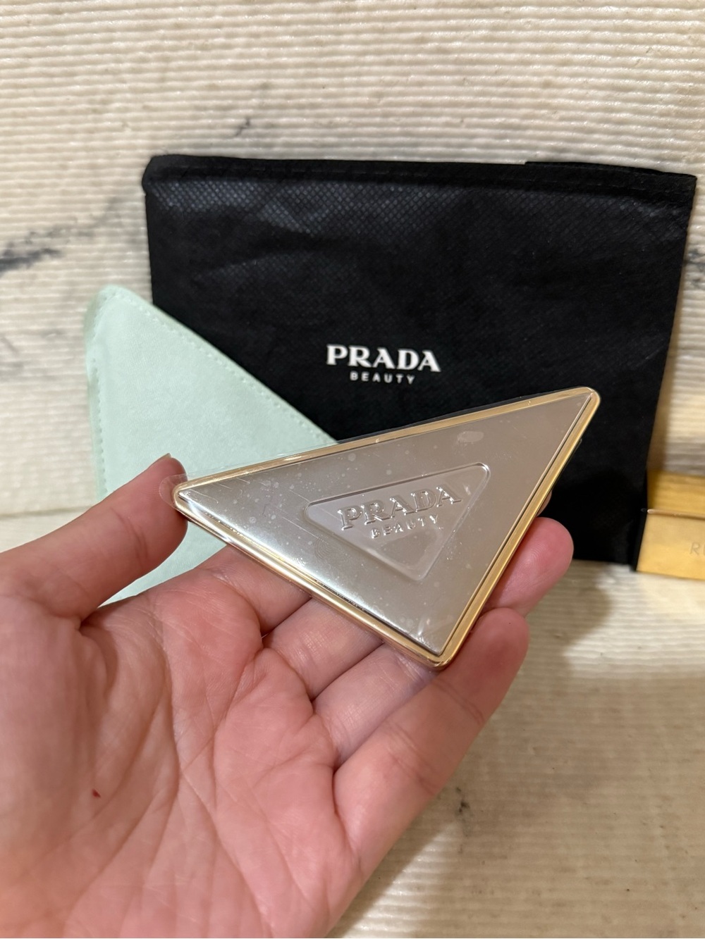 Prada Beauty Triangle Shaped Double-sided Compact Mirror - Picture 3 of 9